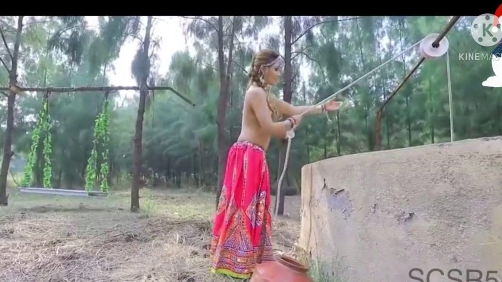 Desi Rajasthani Honige Zoya wird fest im Freien geschlagen
