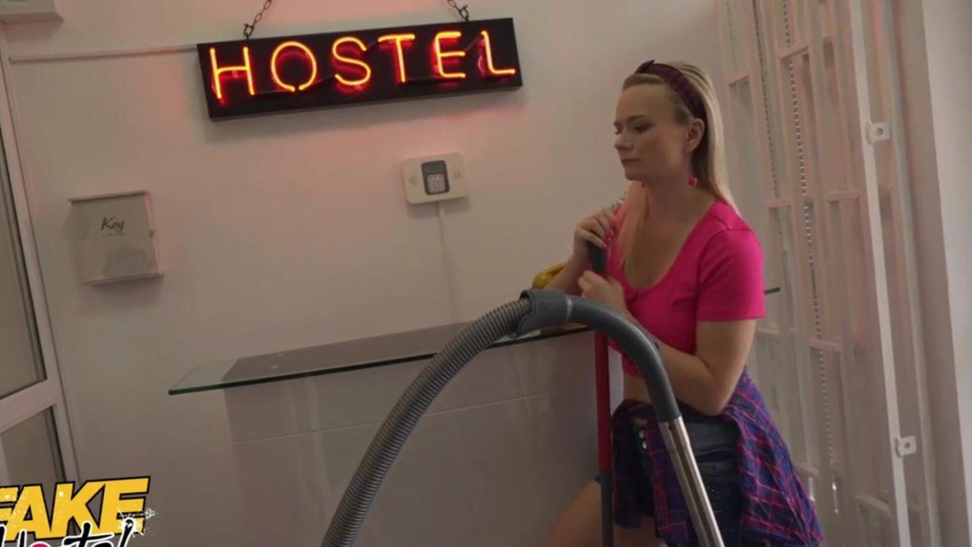 Fake Hostel Hot New Cleaner Lily Joy Fucked Senseless by her Boss