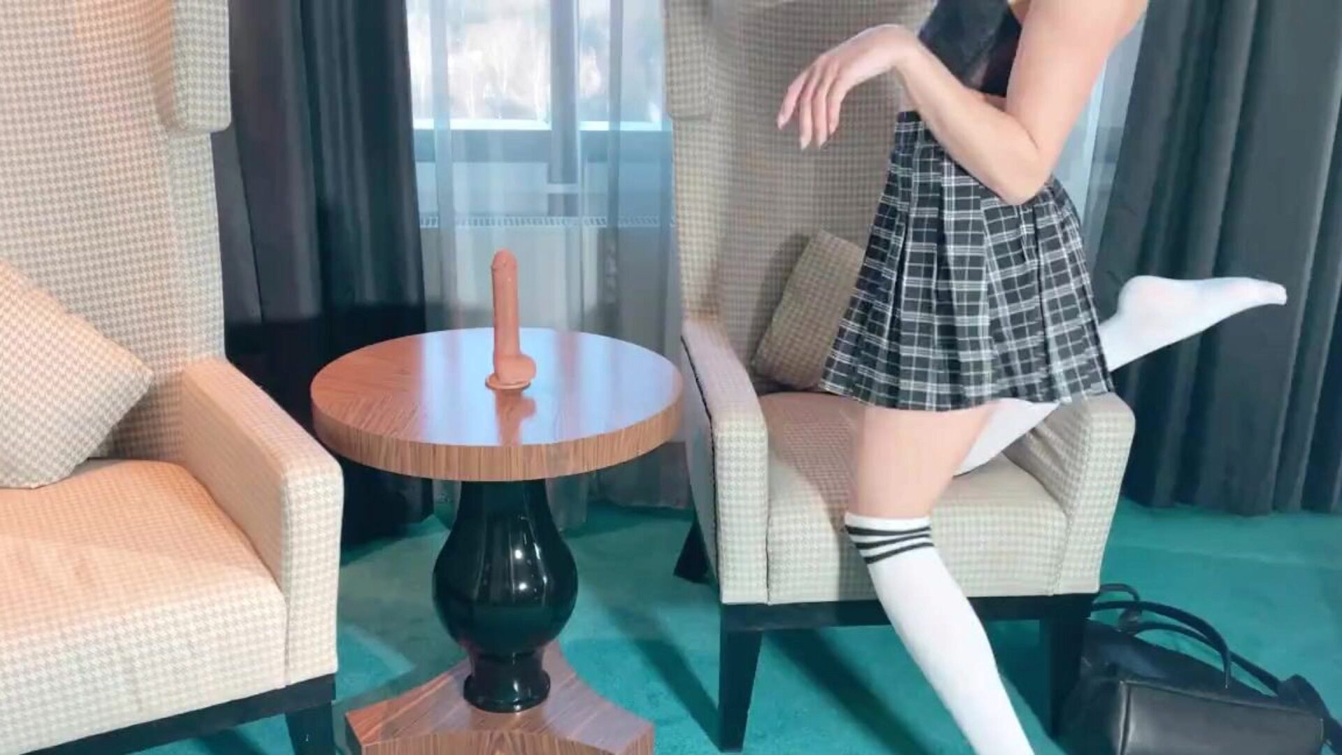 Hot Student in Skirt Loves Jumping on Dildo after Lessons
