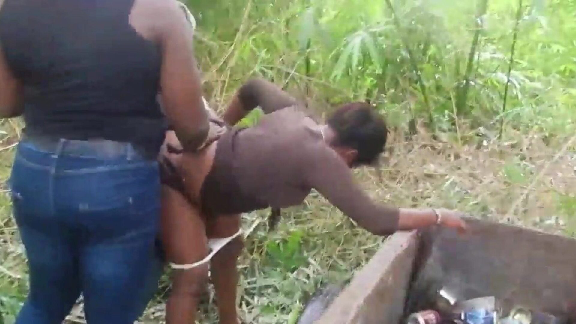 LOCAL VAGINA FUCKED BY MALAM IN THE VILLAGE BUSH AND HER SISTER