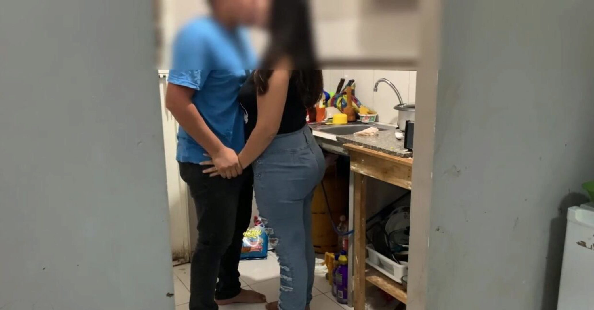 Japanese Wife Fucked In Kitchen Beside Husband photo picture