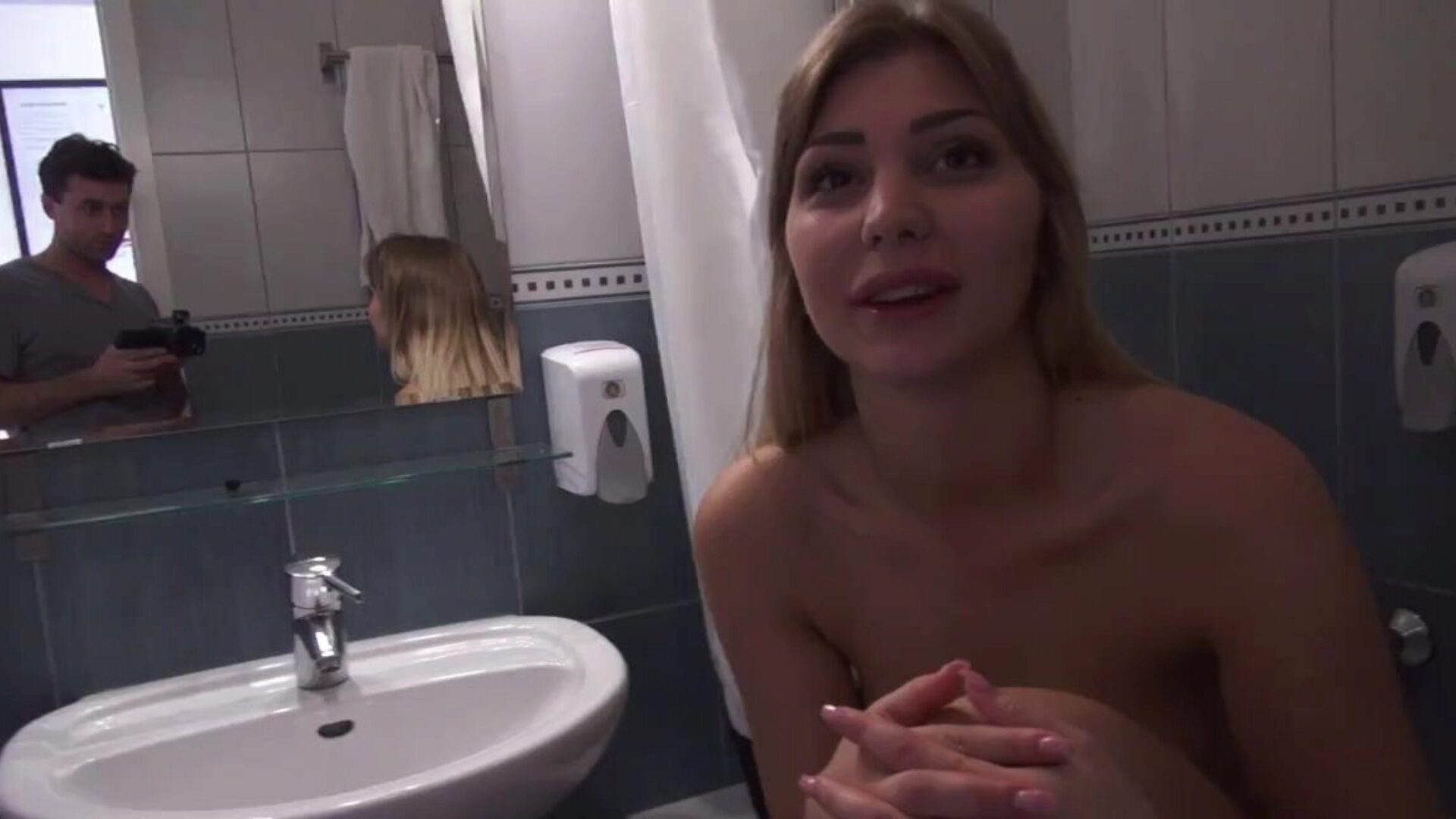 DTFsluts - BLONDE SMALL TITS AMATEUR HALEY HILL POUNDED IN RESTROOM BY JAMES DEEN