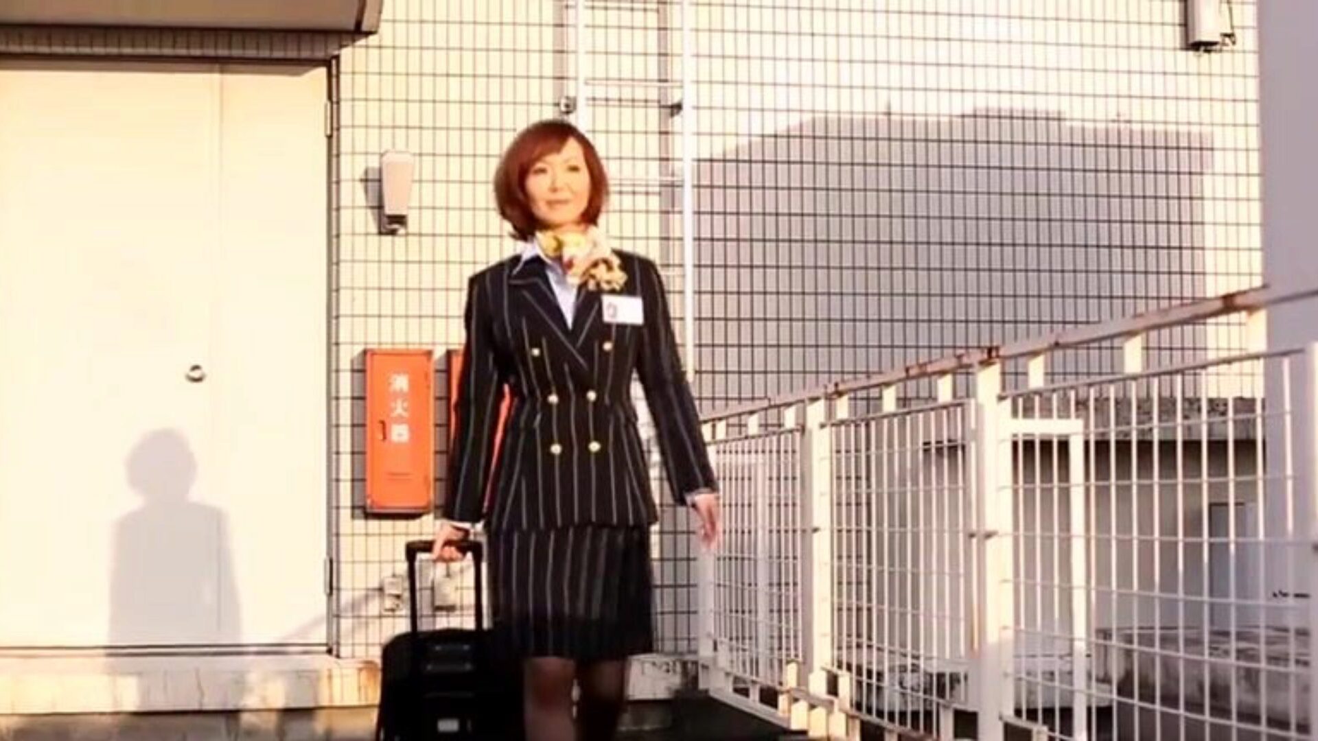 CFNM Japanese mom I'd like to bang Flight Attendant Pumped in Taut Butt