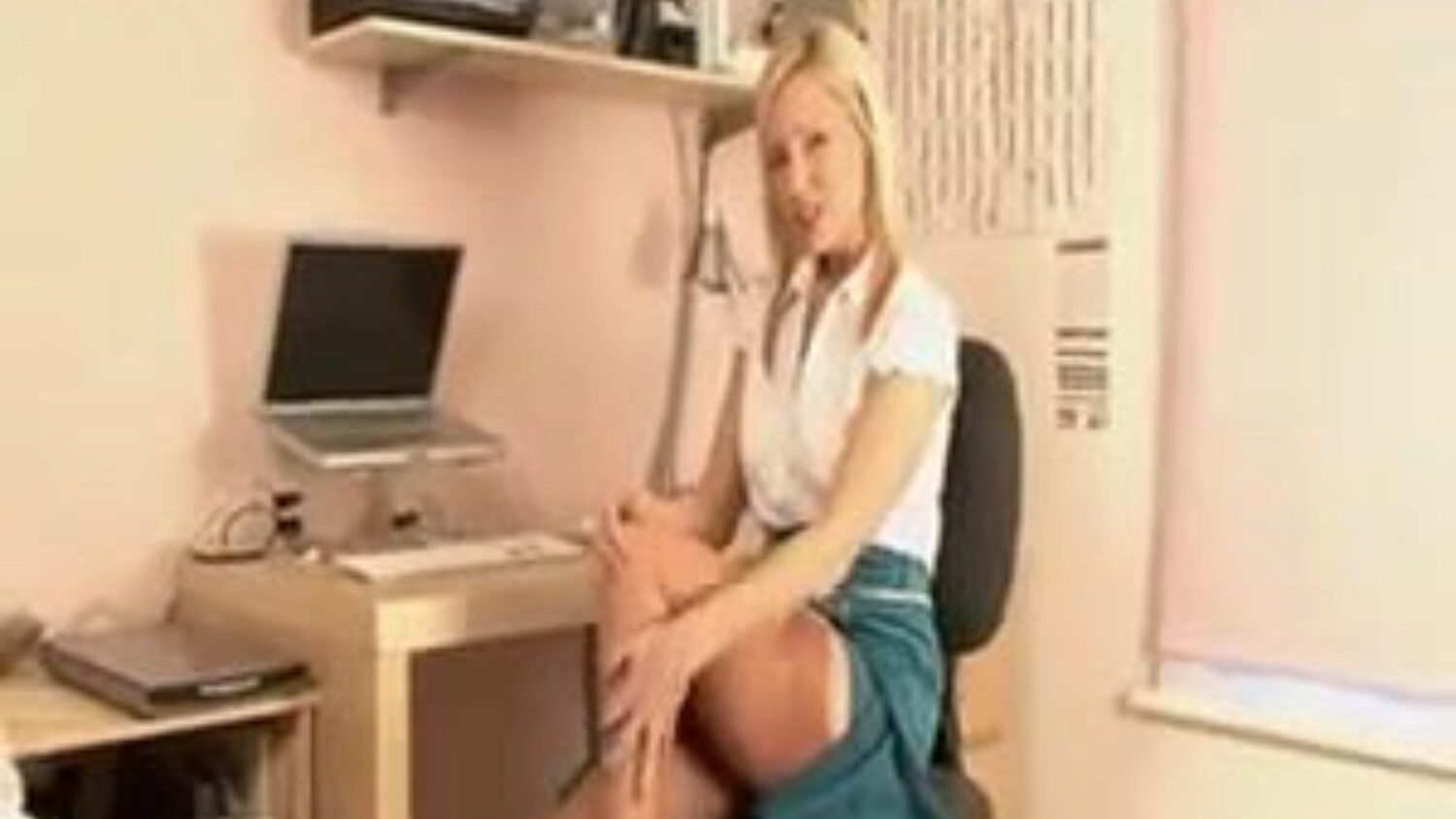 British blond secretary clothed to get your upright British blond secretary dressed to get your erect Wearing utter style stockings and black high heel pumps.