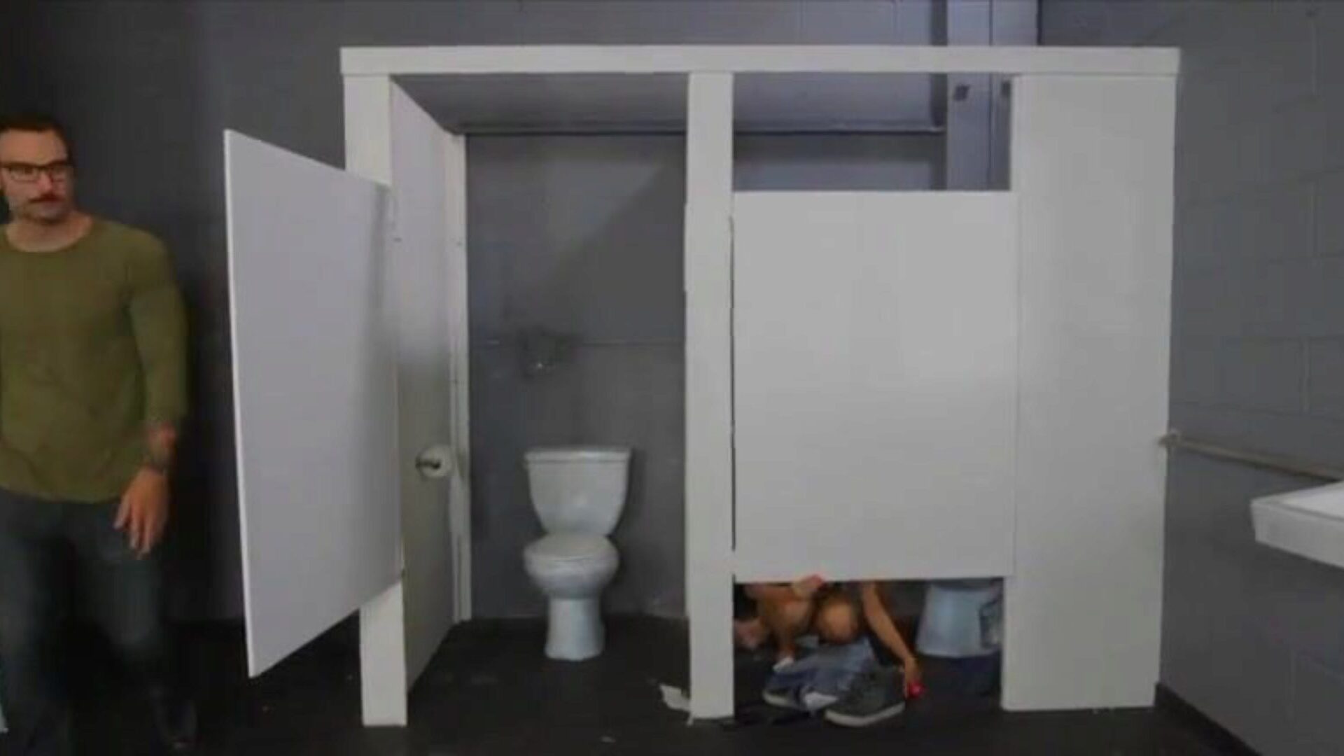 Chris Strokes acquires to poke Megan Rain in public toilet