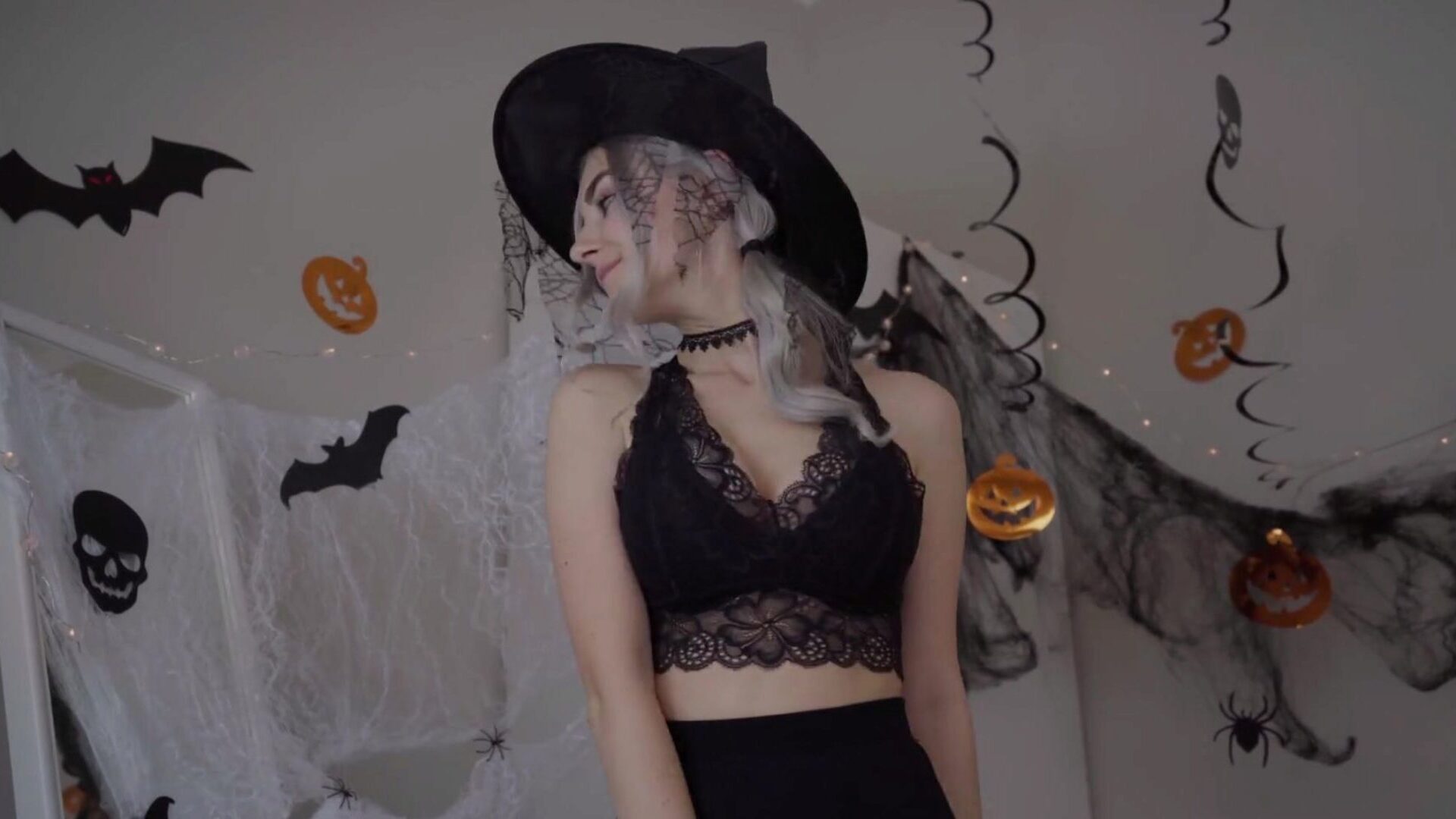 Cute Horny Witch Gets Facial and Swallows Cum - Eva Elfie