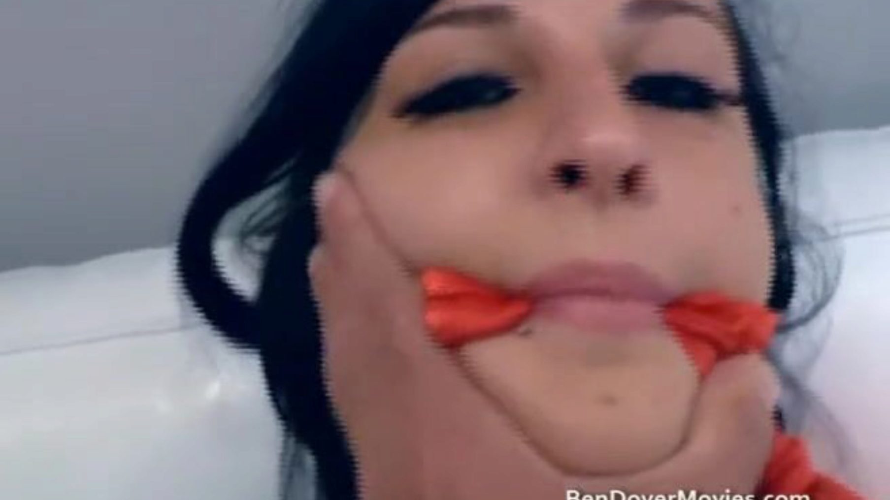 Bound legal age teenager gags and fucked into ass